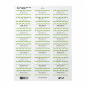 Étiquette Lime Green Carnival Stripes Retourner l'adresse Ét (Feuille entière)