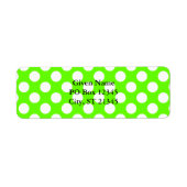 Étiquette Lime Green et Pois blancs (Devant)