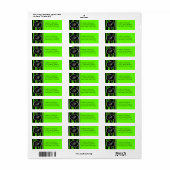 Étiquette Lime Green Zebra Monogrammed Adresse de retour Éti (Feuille entière)