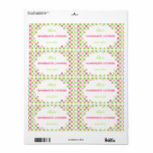Étiquette Lime&Pink Polka Dot Cookies personnalisés faits ma (Feuille entière)