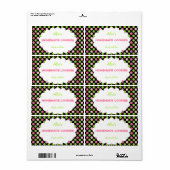 Étiquette Lime&Pink Polka Dot Cookies personnalisés faits ma (Feuille entière)