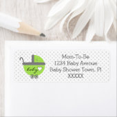 Étiquette Lime Vert & Gris Pois-Baby shower (En situation)