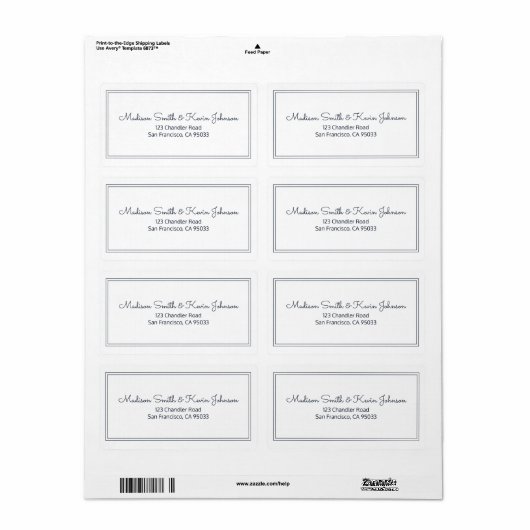 Étiquette Limite simple de l'adresse de retour de script (Feuille entière)