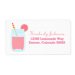 Étiquette Limonade rose mignonne