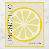 Étiquette Limoncello avec image citron | (Étiquettes simples)
