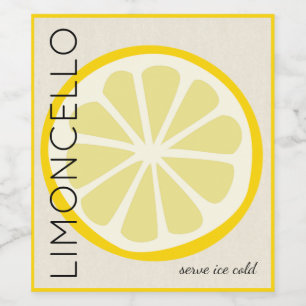 Étiquette Limoncello avec image citron  