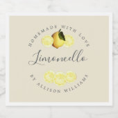 Étiquette Limoncello blanc d'antiquité sur mesure (Étiquettes simples)