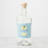 Étiquette Limoncello bleu-brillant sur mesure (Devant)