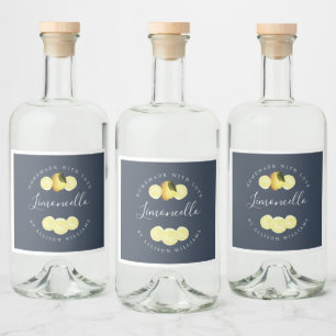 Étiquette Limoncello bleu foncé sur mesure