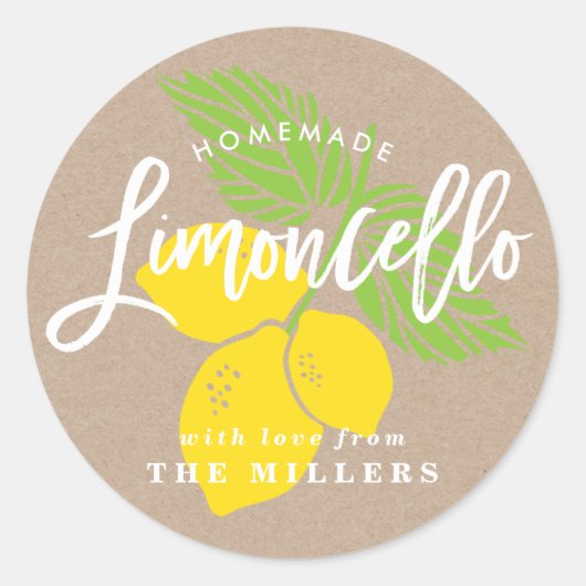 Étiquette Limoncello, citron (Devant)