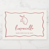 Étiquette Limoncello Dolce Vita Manuscrite (Étiquettes simples)