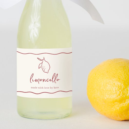 Étiquette Limoncello Dolce Vita Manuscrite