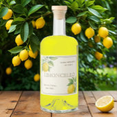 Étiquette Limoncello personnalisé avec citrons aqu