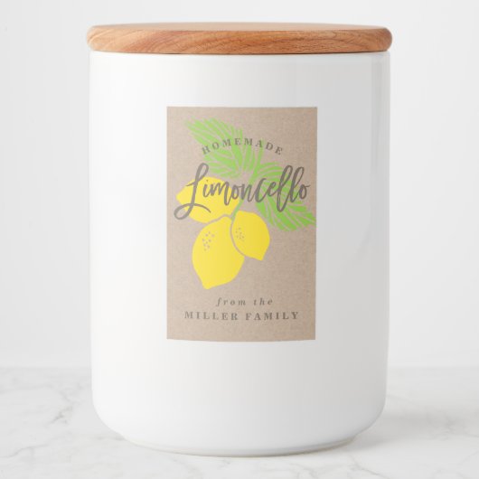 Étiquette Limoncello, Petite bouteille, mini boute (Devant)