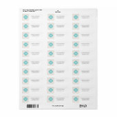 Étiquette Linge Beige et Mint Zigzags Motif Monogramme (Feuille entière)