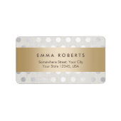 Étiquette Linge Pois Classy Gratté Or Moderne (Devant)