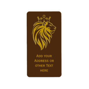 Étiquette Lion Avec Couronne - Style Or 2