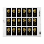 Étiquette Lion Avec Couronne - Style Or 3 (Feuille entière)