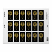 Étiquette Lion Avec Couronne - Style Or 4 (Feuille entière)