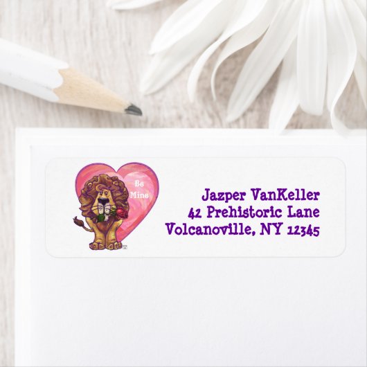 Étiquette Lion Saint Valentin (En situation)