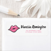 Étiquette Lipstick Distributeur Pink Kiss Adresse de retour (En situation)