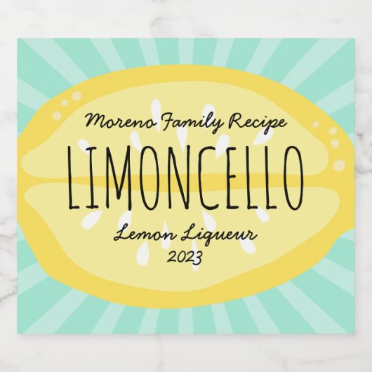 Étiquette Liqueur de Citron Burst (Étiquettes simples)