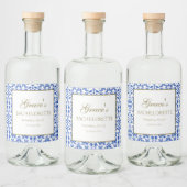 Étiquette Liqueur italien bleu et blanc Bacheloret (Bouteilles)
