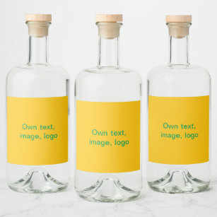 Étiquette Liquor Bottle uni jaune