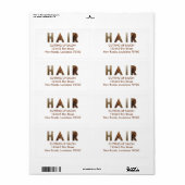 Étiquette Liste des cheveux (Feuille entière)