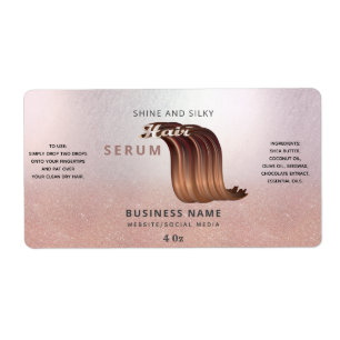 Étiquette Littérature or rose moderne ombre sérum cheveux ét