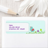 Étiquette Little Bird Blue Adresse de retour Lable (En situation)