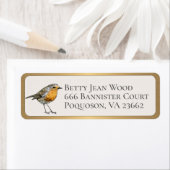 Étiquette Little Bird Custom Adresse de retour GOLD Border (En situation)