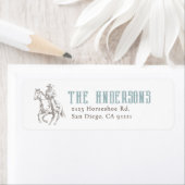 Étiquette Little Cowboy Western Blue Adresse de retour (En situation)