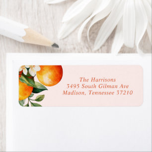 Étiquette Little Cutie Orange Clementine Adresse du Baby sho