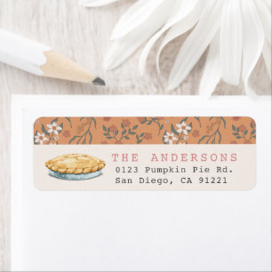 Étiquette Little Cutie Pie Orange Floral Adresse de retour