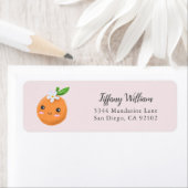 Étiquette Little Cutie Pink Clementine Adresse de retour (En situation)