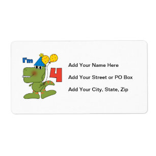 Étiquette Little Dino 4th Birthday Tshirts et cadeaux