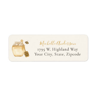 Étiquette Little Honey Bee Soft Watercolor Return Address
