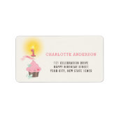 Étiquette Little Miss Pink Cupcake Fille 1er anniversaire (Devant)