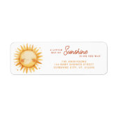 Étiquette Little Ray Of Sunshine Baby Shower Return Address (Devant)
