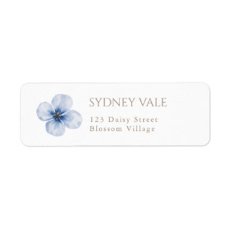 Étiquette Little Wildflower Watercolor Violet Return Address