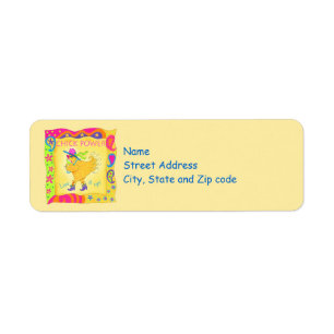 Étiquette Live It Up Chick Power Yellow WhimÉtiquette de adr
