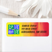 Étiquette Live Life puis Give Life Watercolor (En situation)