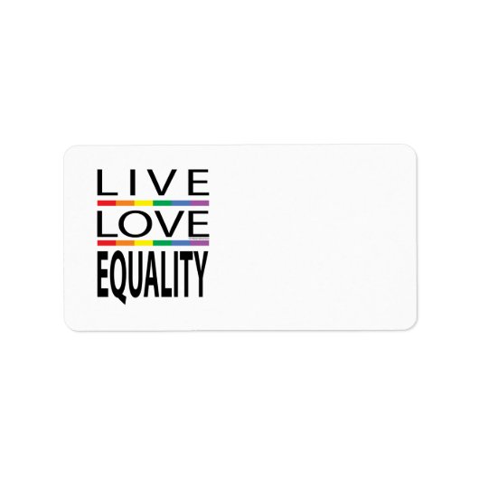 Étiquette Live Love Equality (Devant)