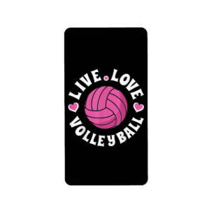 Étiquette Live Love Volleyball Pour Femmes Filles Volleyball