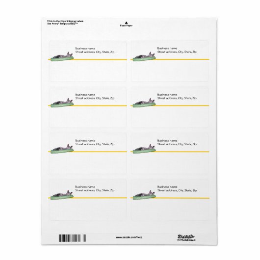 Étiquette - Livraison - Chat Lazy (Feuille entière)