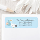 Étiquette Livraison de la cigogne mignonne bébé garçon Bundl (En situation)