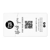 Étiquette Livraison de l'emballage QR Code Logo Boîte blanch (Devant)