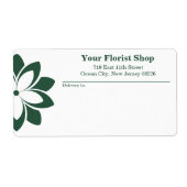 Étiquette Livraison de l'espace vert et blanc fleuriste et d (Devant)