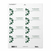 Étiquette Livraison de l'espace vert et blanc fleuriste et d (Feuille entière)